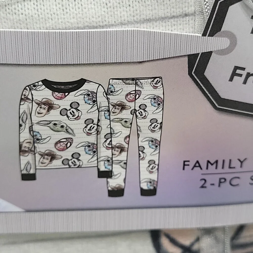 Disney 100 Kids Boys Girls Printed Pajama Lounge Sleepwear Set Top Pants Size 8